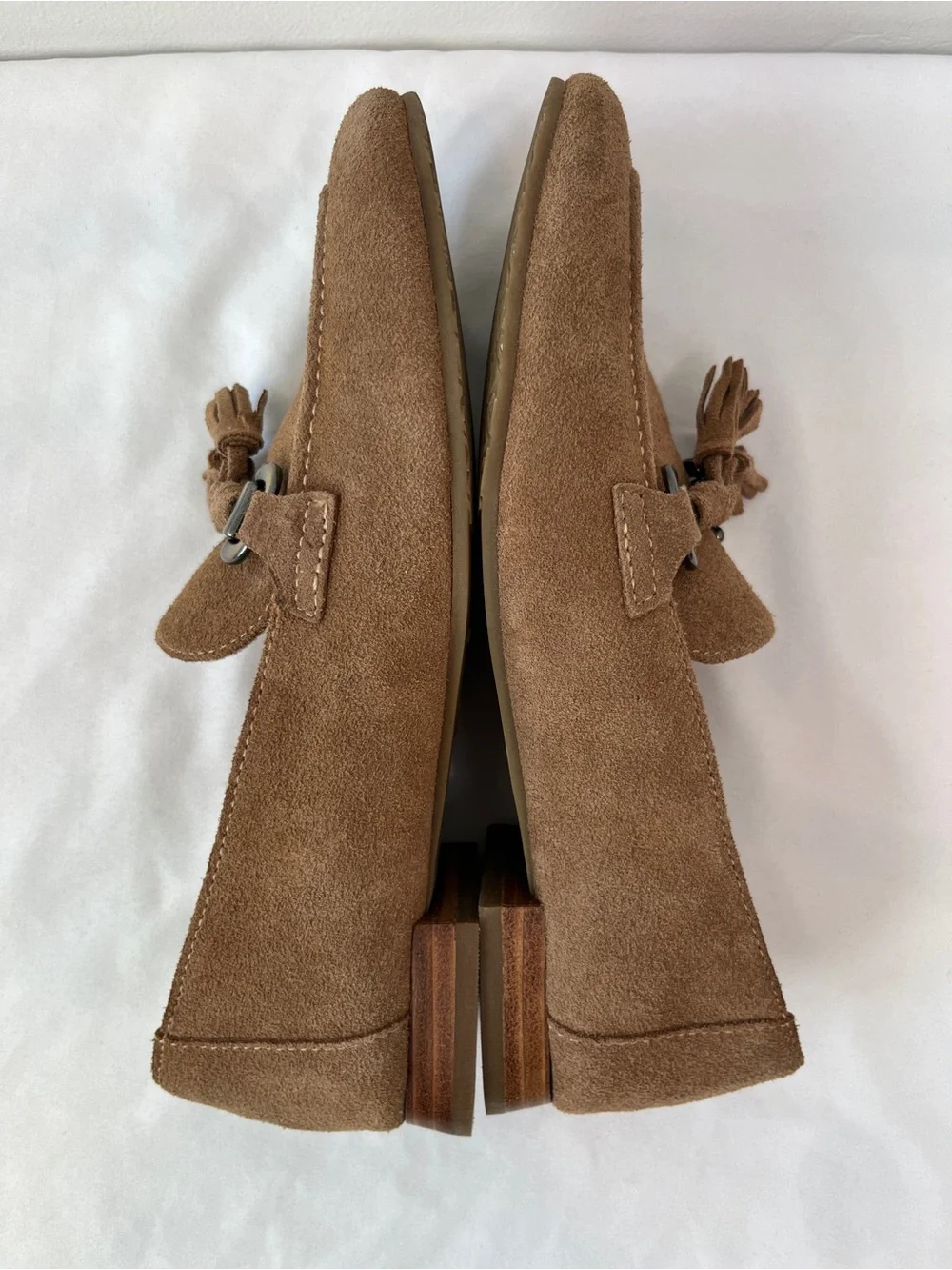 Donald Pliner Fabia Suede Tassel Bit Loafers Saddle Brown Womens Size 6.5
